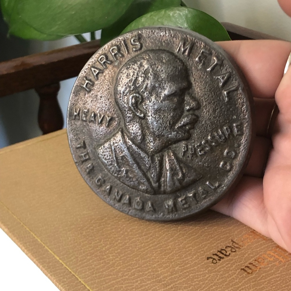 Vintage The Canada Metal Co. "Harris Metal" Advertising Paperweight